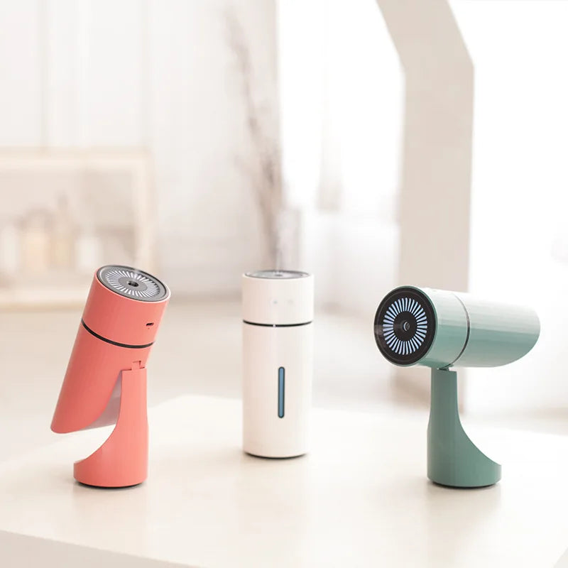 260ML Wireless Air Humidifier - USB Aromatherapy Diffuser with Rechargeable Battery and LED Night Light for Home and Office